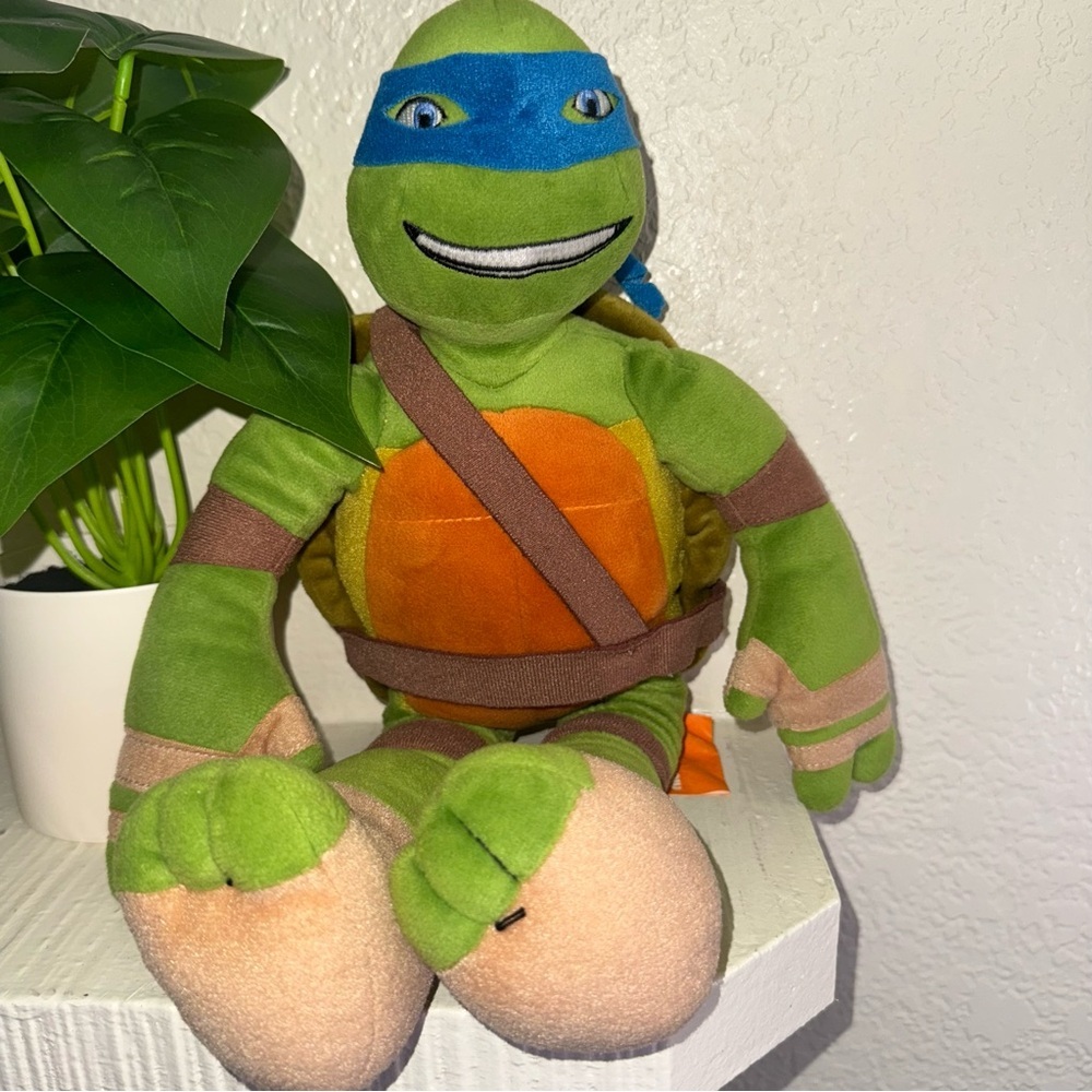 TMNT Teenage Mutant Ninja Turtles Leonardo Nickelodeon Plush Toy 2016 17" Show - Picture 4 of 9